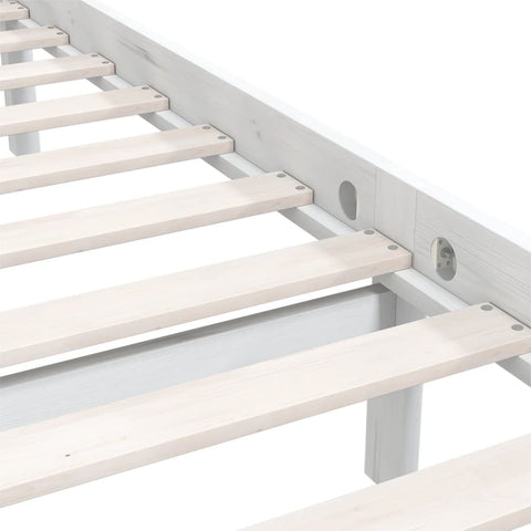 810063 vidaXL Bed Frame without Mattress White Solid Wood 140x190 cm