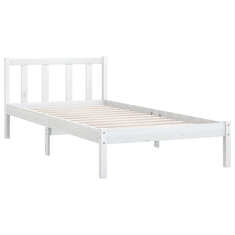 810068 vidaXL Bed Frame without Mattress White Solid Wood 90x200 cm