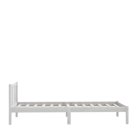 810068 vidaXL Bed Frame without Mattress White Solid Wood 90x200 cm