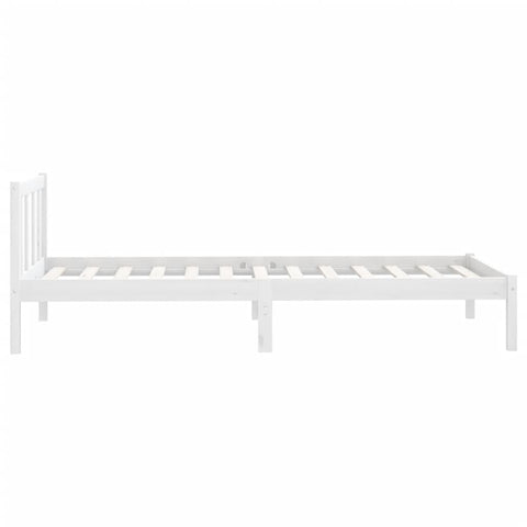 810068 vidaXL Bed Frame without Mattress White Solid Wood 90x200 cm