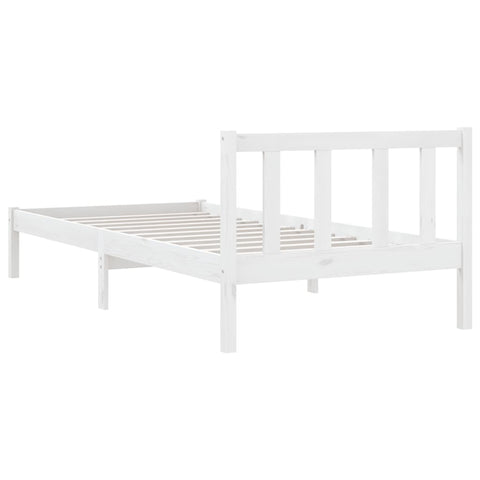 810068 vidaXL Bed Frame without Mattress White Solid Wood 90x200 cm