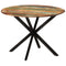 vidaXL Dining Table Ø110x78 cm Solid Wood Reclaimed and Steel