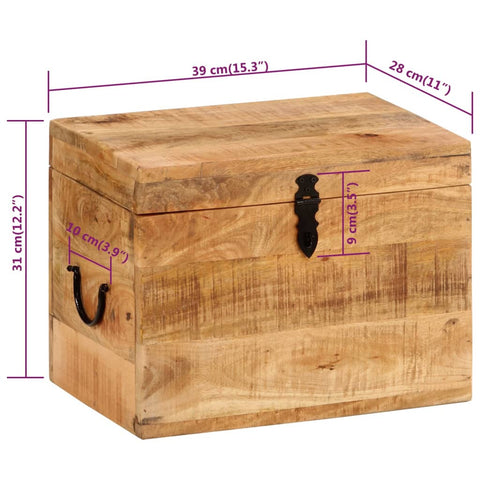 vidaXL Storage Box 39x28x31 cm Solid Wood Mango