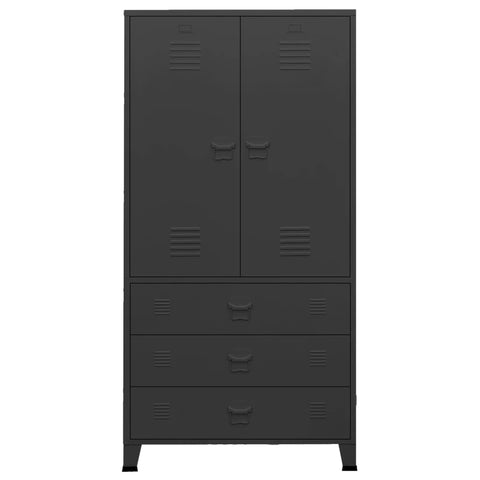 vidaXL Industrial Wardrobe Black 90x50x180 cm Metal