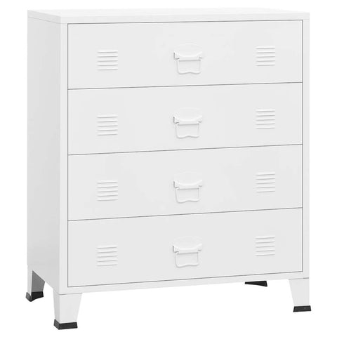 vidaXL Industrial Drawer Cabinet White 78x40x93 cm Metal