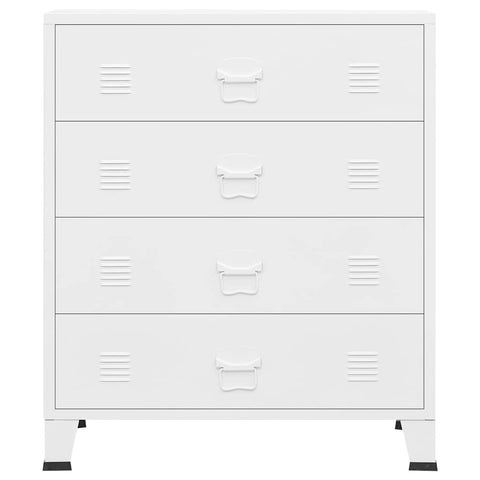 vidaXL Industrial Drawer Cabinet White 78x40x93 cm Metal