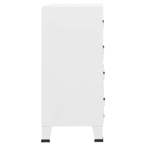 vidaXL Industrial Drawer Cabinet White 78x40x93 cm Metal