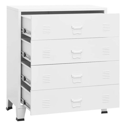 vidaXL Industrial Drawer Cabinet White 78x40x93 cm Metal