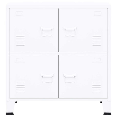 vidaXL Industrial Storage Chest White 75x40x80 cm Steel