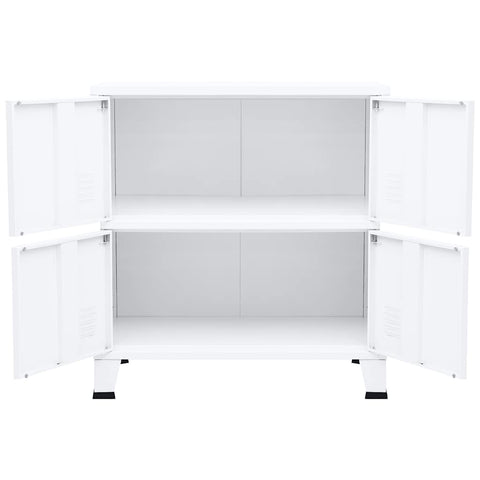 vidaXL Industrial Storage Chest White 75x40x80 cm Steel