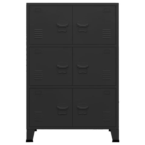 vidaXL Industrial Storage Chest Black 75x40x115 cm Metal