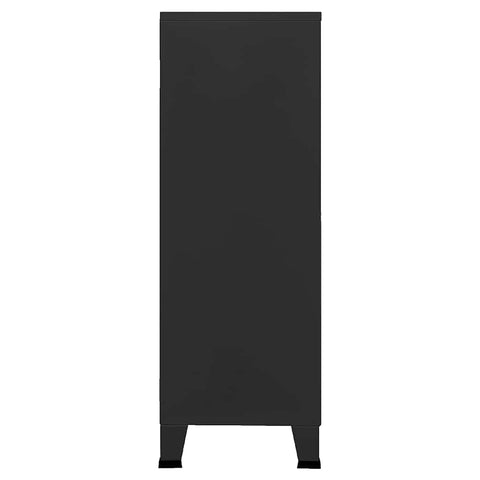 vidaXL Industrial Storage Chest Black 75x40x115 cm Metal