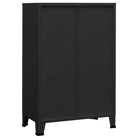 vidaXL Industrial Storage Chest Black 75x40x115 cm Metal