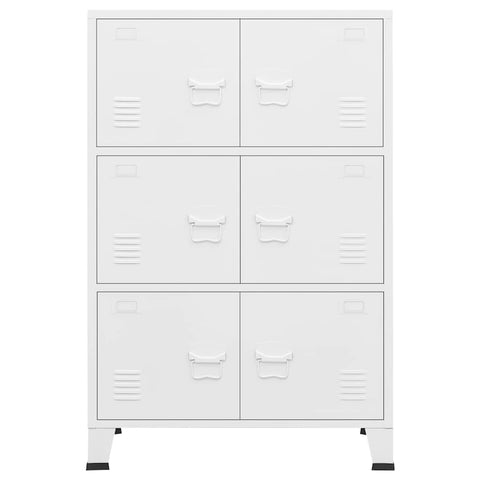 vidaXL Industrial Storage Chest White 75x40x115 cm Metal