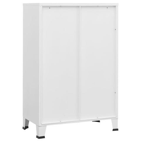 vidaXL Industrial Storage Chest White 75x40x115 cm Metal