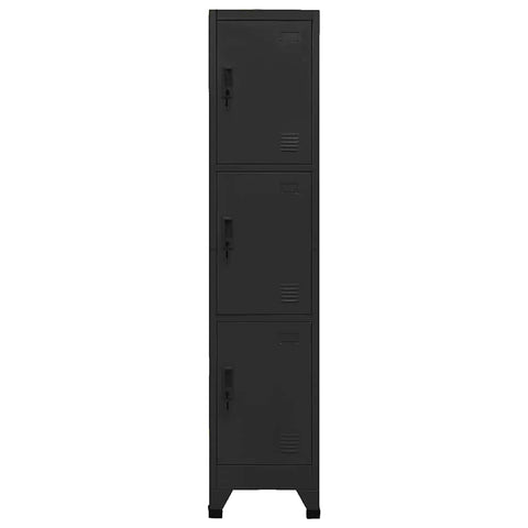 vidaXL Locker Cabinet Black 38x45x180 cm Steel