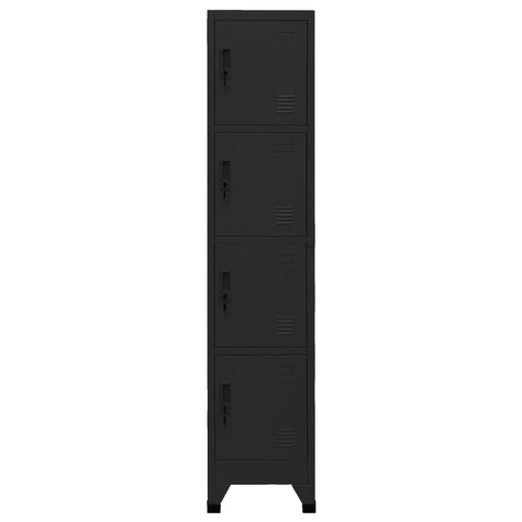 vidaXL Locker Cabinet Black 38x45x180 cm Steel