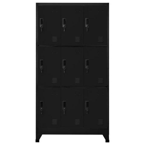 vidaXL Locker Cabinet Black 90x45x180 cm Steel