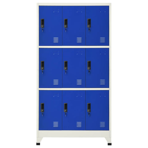 vidaXL Locker Cabinet Grey and Blue 90x45x180 cm Steel