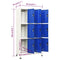 vidaXL Locker Cabinet Grey and Blue 90x45x180 cm Steel