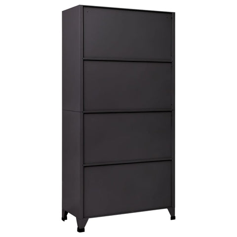 vidaXL Locker Cabinet Anthracite and Red 90x45x180 cm Steel