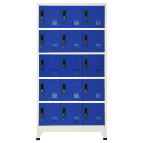 vidaXL Locker Cabinet Grey and Blue 90x40x180 cm Steel
