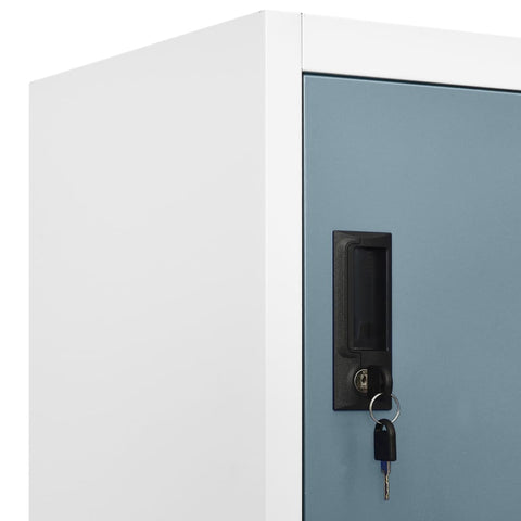 vidaXL Locker Cabinet Light Grey and Dark Grey 90x40x180 cm Steel