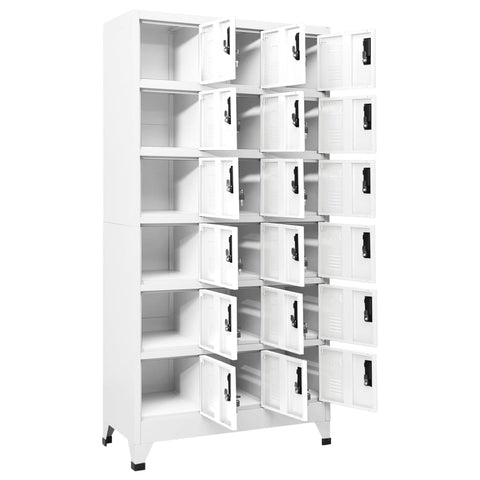 vidaXL Locker Cabinet White 90x40x180 cm Steel