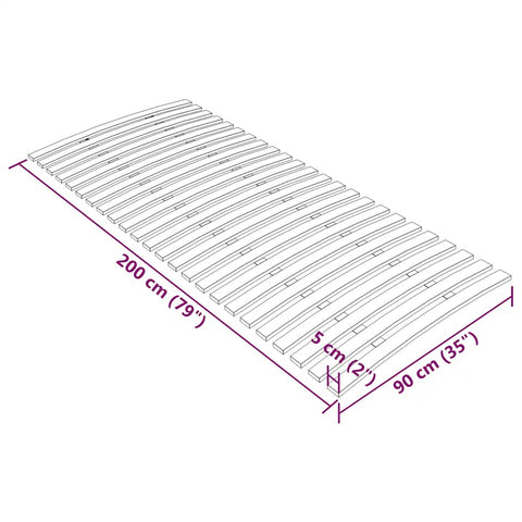 vidaXL Bed Slats Replacement with 24 Slats 90x200 cm