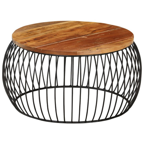 vidaXL Coffee Table Ø68 cm Solid Reclaimed Wood