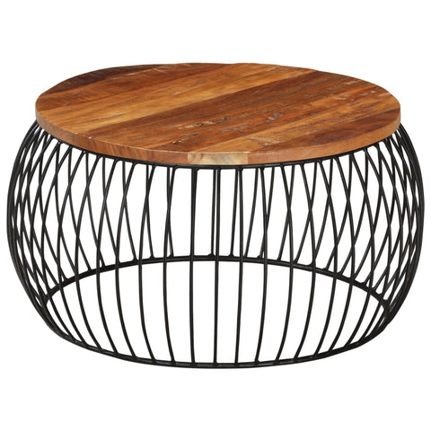 vidaXL Coffee Table Ø68 cm Solid Reclaimed Wood