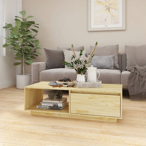 vidaXL Coffee Table 110x50x33.5 cm Solid Pinewood