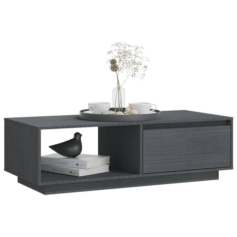 vidaXL Coffee Table Grey 110x50x33.5 cm Solid Pinewood
