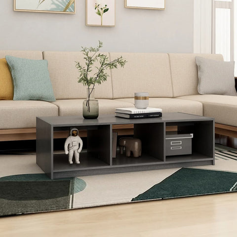 vidaXL Coffee Table Grey 110x50x34 cm Solid Pinewood