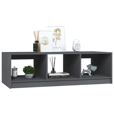 vidaXL Coffee Table Grey 110x50x34 cm Solid Pinewood