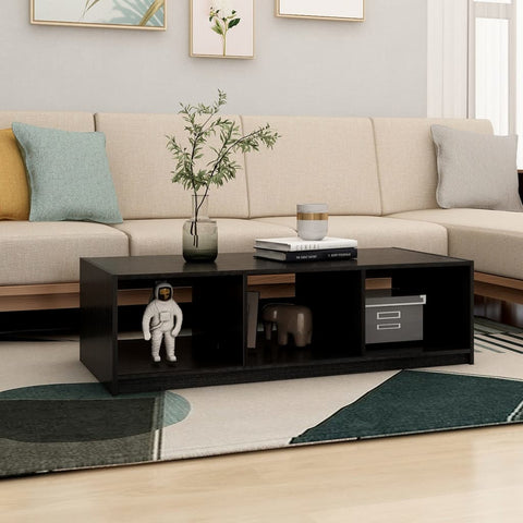 vidaXL Coffee Table Black 110x50x34 cm Solid Pinewood