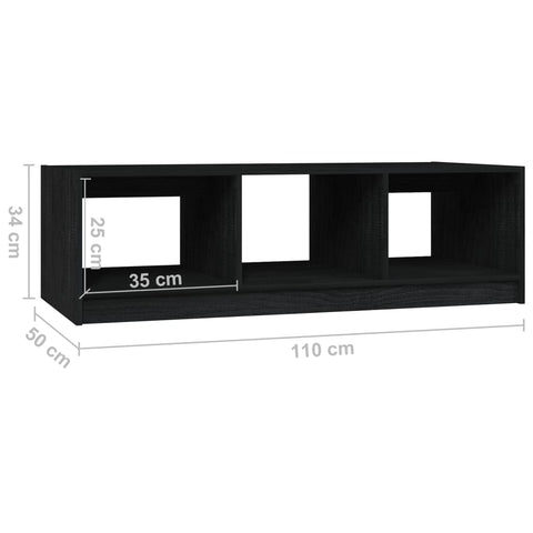 vidaXL Coffee Table Black 110x50x34 cm Solid Pinewood