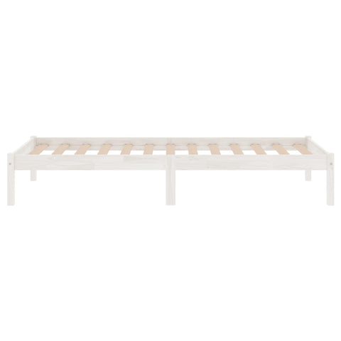 vidaXL Bed Frame without Mattress White Solid Wood Small Single