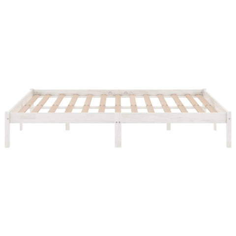 809998 vidaXL Bed Frame without Mattress White Solid Wood 140x190 cm