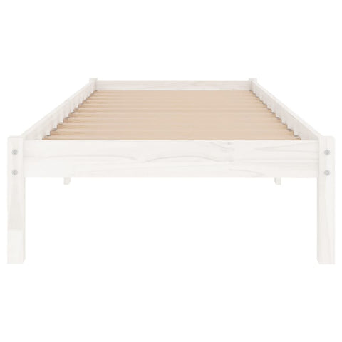 810003 vidaXL Bed Frame without Mattress White Solid Wood 90x200 cm