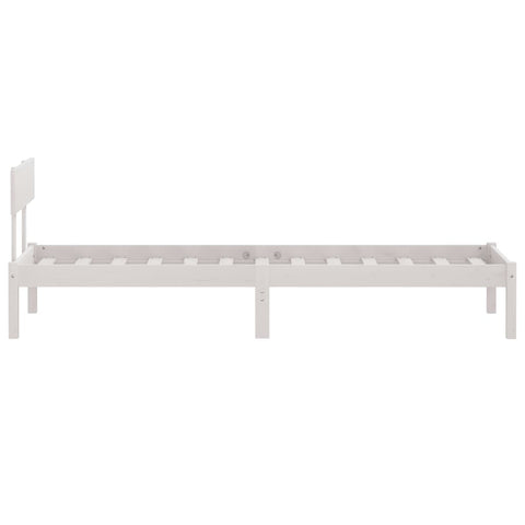 vidaXL Bed Frame without Mattress White Solid Wood Small Single