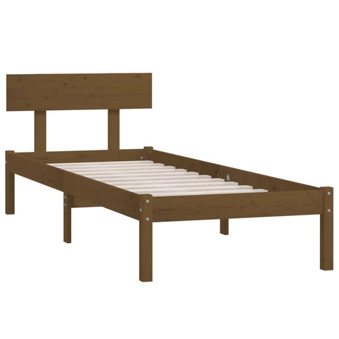 vidaXL Bed Frame without Mattress Honey Brown Solid Wood Pine Single