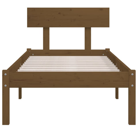 vidaXL Bed Frame without Mattress Honey Brown Solid Wood Pine Single