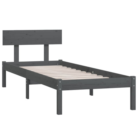 vidaXL Bed Frame without Mattress Grey Solid Wood 100x200 cm
