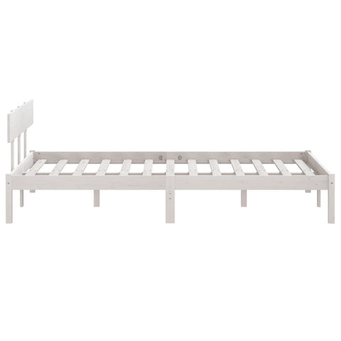 vidaXL Bed Frame without Mattress White Solid Wood Pine King Size