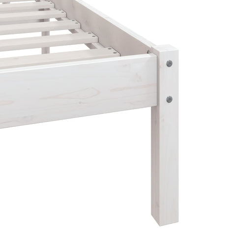 vidaXL Bed Frame without Mattress White Solid Wood Pine King Size