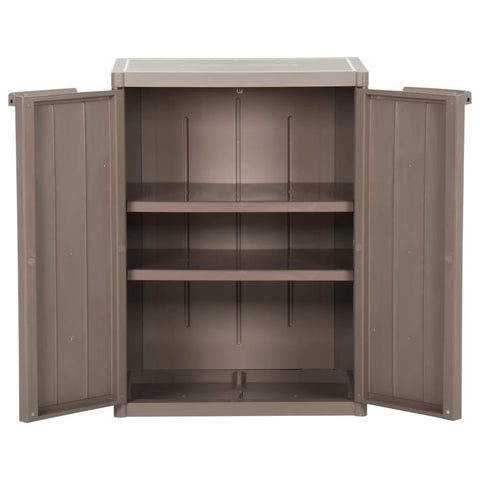 vidaXL Garden Storage Cabinet Brown 65x45x88 cm PP Wood Look