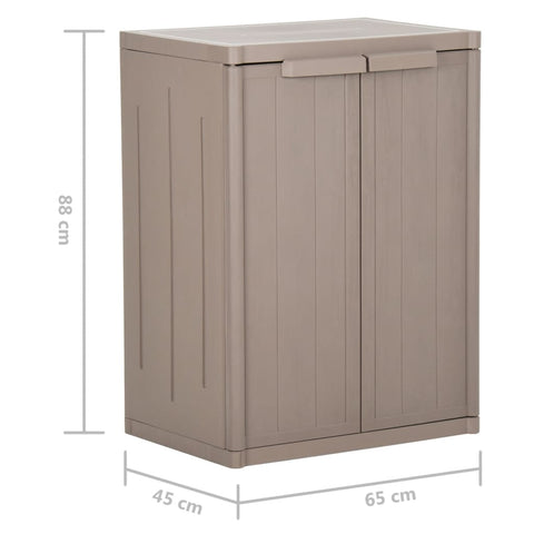 vidaXL Garden Storage Cabinet Brown 65x45x88 cm PP Wood Look
