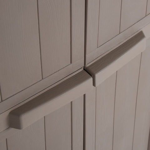 vidaXL Garden Storage Cabinet Brown 65x45x172 cm PP Wood Look