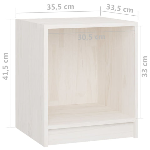 vidaXL Bedside Cabinets 2 pcs White 35.5x33.5x41.5 cm Solid Pinewood